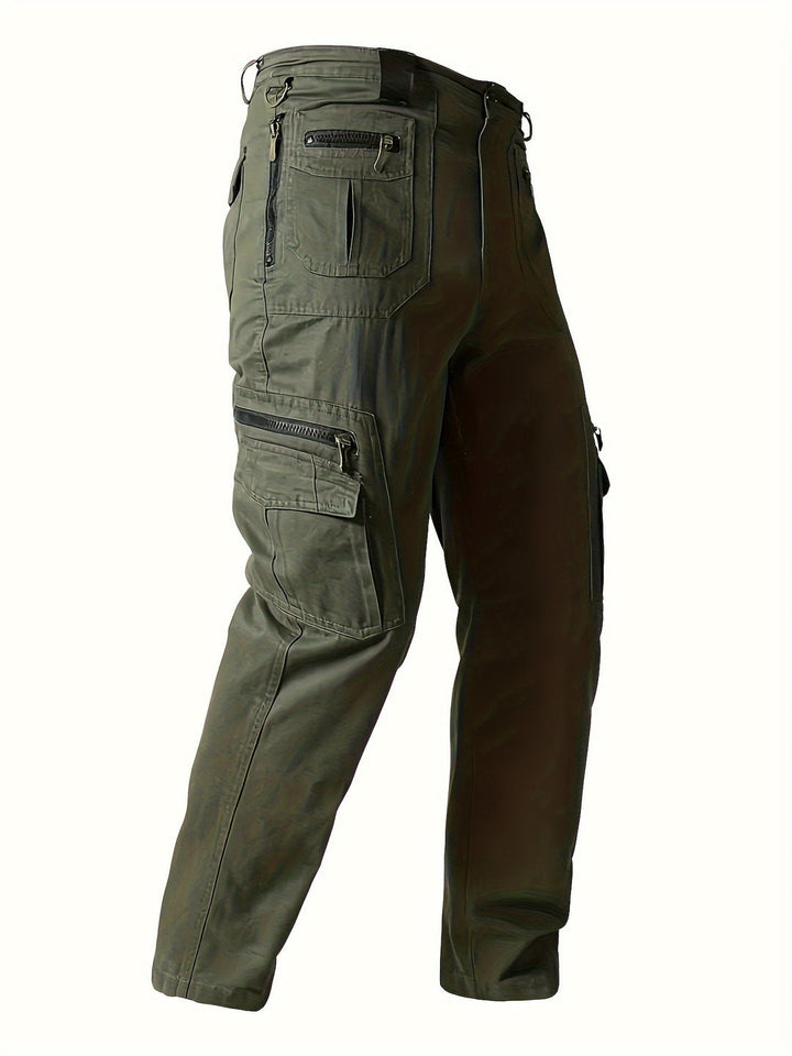 Herren Cargo Hose | 100% Baumwolle | Mehrfach-Taschen Design | Lässig & Bequem für Outdoor