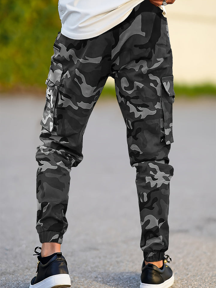 Herren Cargo-Hose | Camouflage-Print | Zugband Taille | Nachhaltiges Polyester