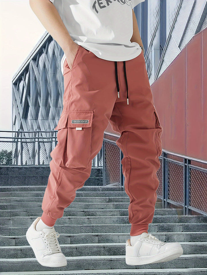Herren Cargo Hose | Kordelzug Taillenbund & Mehrere Taschen | Frühling & Herbst