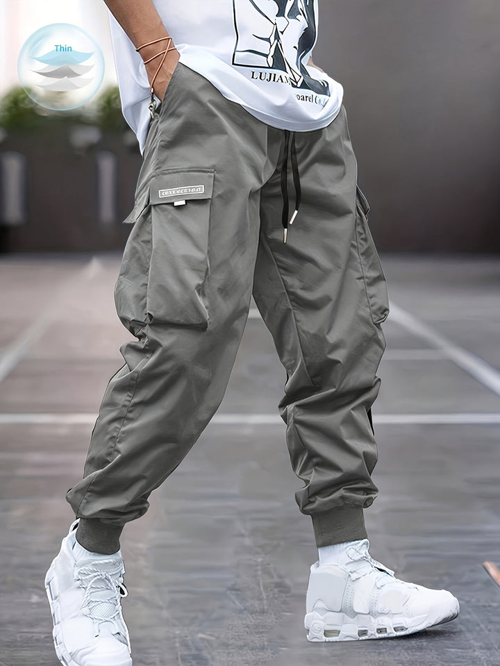 Herren Cargo Hose | Kordelzug Taillenbund & Mehrere Taschen | Frühling & Herbst