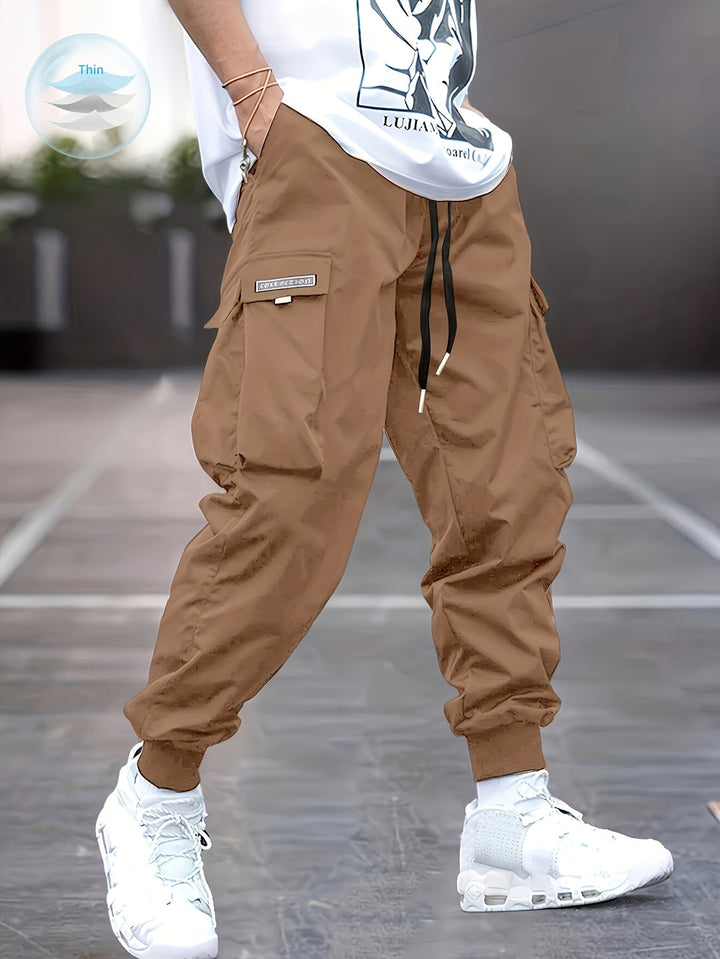 Herren Cargo Hose | Kordelzug Taillenbund & Mehrere Taschen | Frühling & Herbst