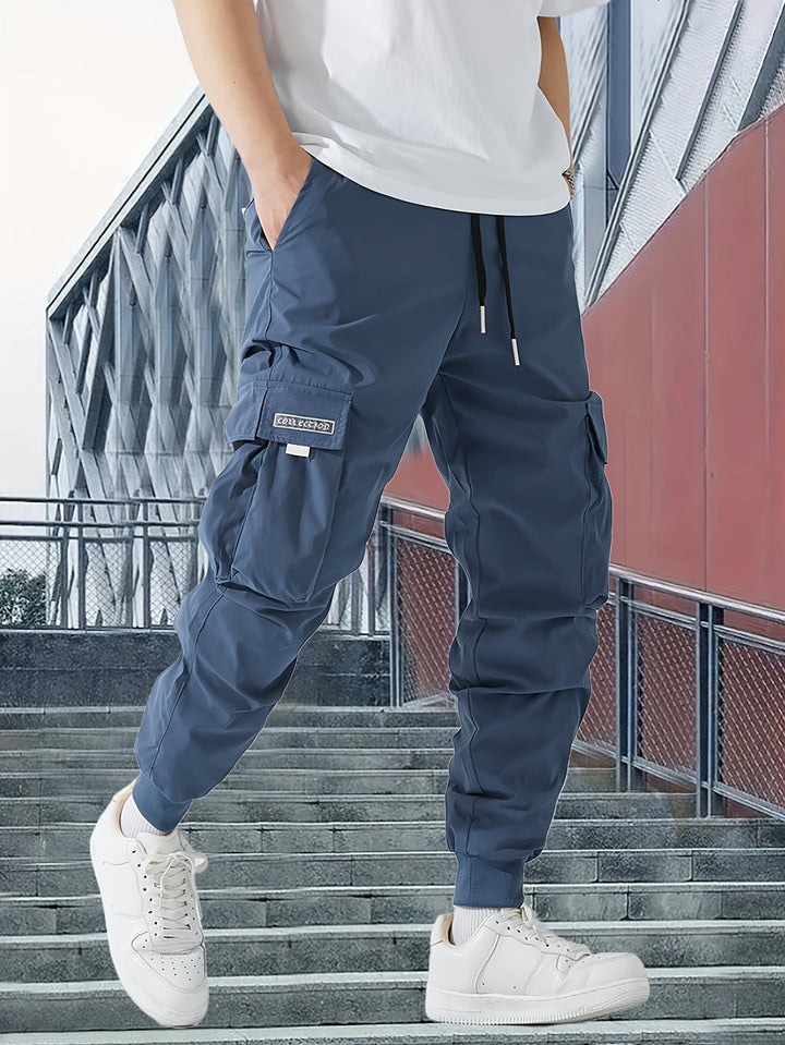 Herren Cargo Hose | Kordelzug Taillenbund & Mehrere Taschen | Frühling & Herbst