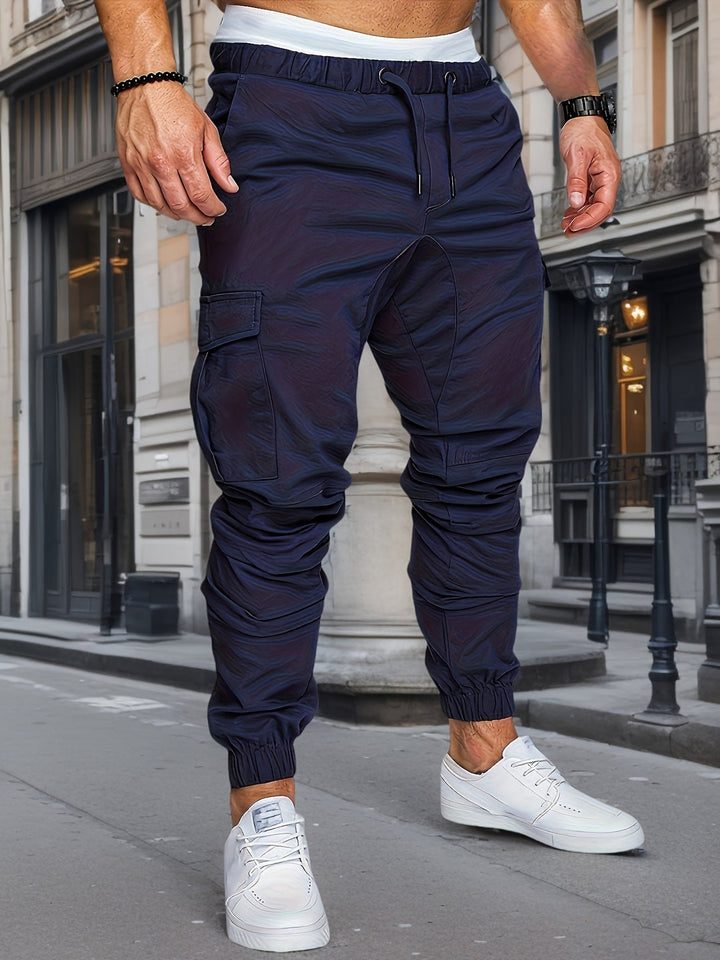 Herren Cargo Hose | Lässig & Bequem | 100% Baumwolle | Einfarbig mit Taschen