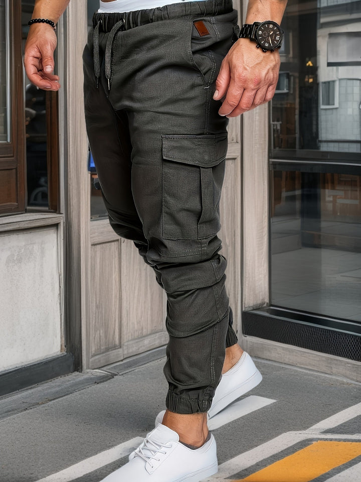Herren Cargo Hose | Lässig & Bequem | 100% Baumwolle | Einfarbig mit Taschen