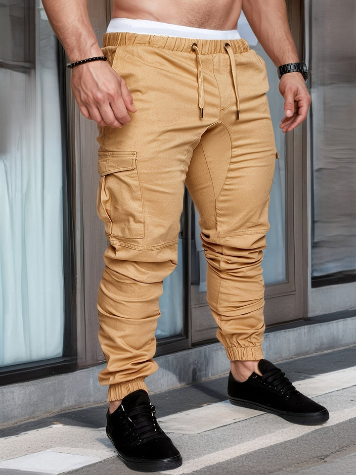 Herren Cargo Hose | Lässig & Bequem | 100% Baumwolle | Einfarbig mit Taschen