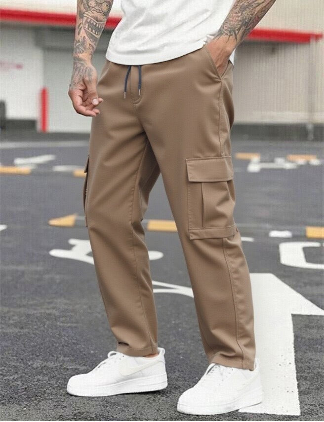 Herren Cargo Hose | Lockere Passform | Klappentaschen | Lässig Frühling