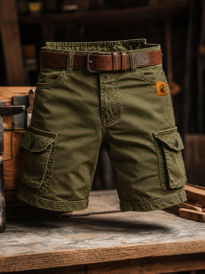 Herren Cargo-Hose mit Vintage-Look - Entspannte Passform - Armeebraun