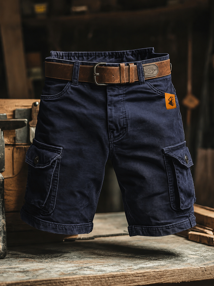 Herren Cargo-Hose mit Vintage-Look - Entspannte Passform - Marineblau