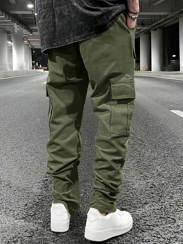 Herren Cargo Hose | Nachhaltiges Polyester | Mehrere Taschen & Kordelzug | Outdoor & Freizeit