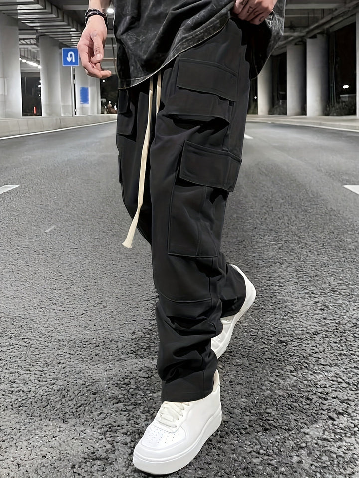 Herren Cargo Hose | Nachhaltiges Polyester | Mehrere Taschen & Kordelzug | Outdoor & Freizeit