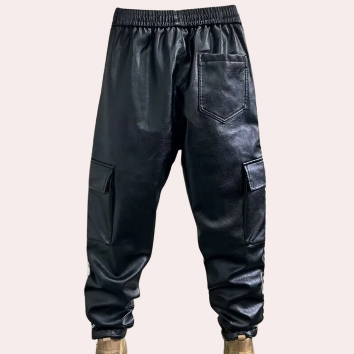 Herren Cargo Hose – Premium Leder – Plüschfutter – Casual und Elegant