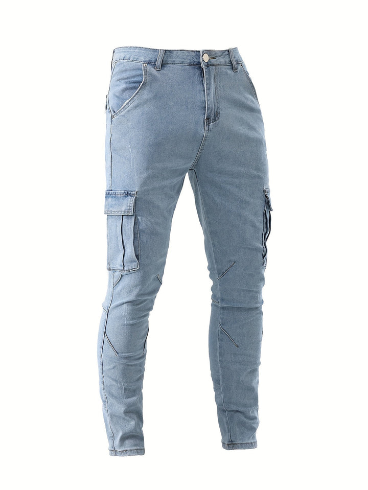 Herren Cargo Jeans | Streetstyle | Bequeme Denim | Einfarbig
