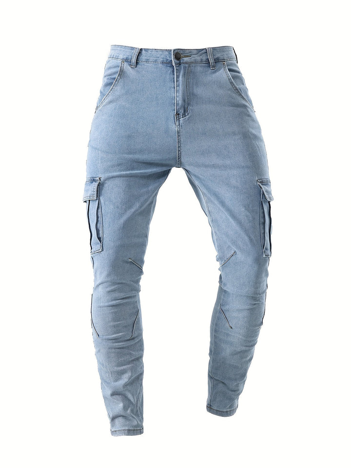 Herren Cargo Jeans | Streetstyle | Bequeme Denim | Einfarbig