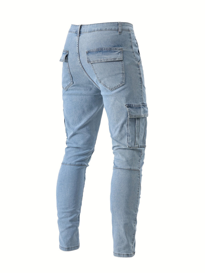 Herren Cargo Jeans | Streetstyle | Bequeme Denim | Einfarbig