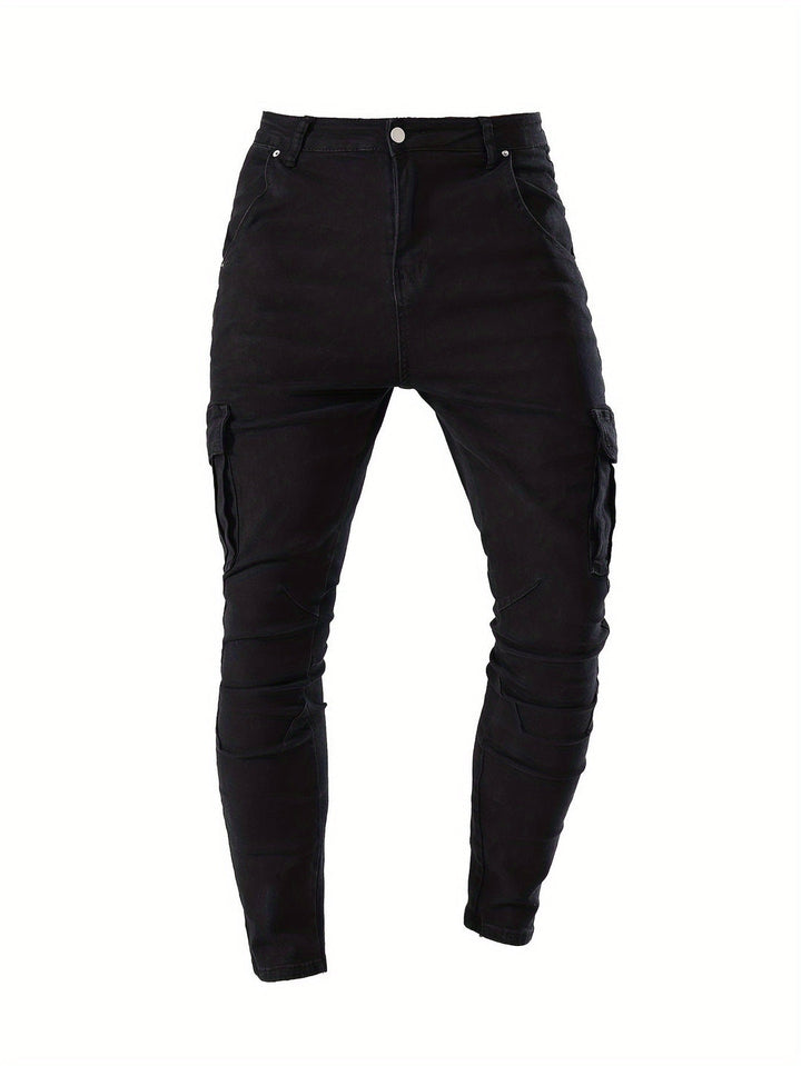 Herren Cargo Jeans | Streetstyle | Bequeme Denim | Einfarbig