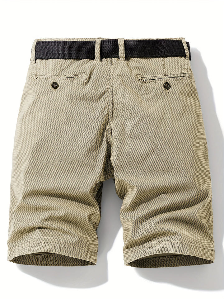 Herren Cargo Shorts | Gestreiftes Muster & Normale Passform | Baumwollmischung | Freizeit- & Outdoor-Sportarten