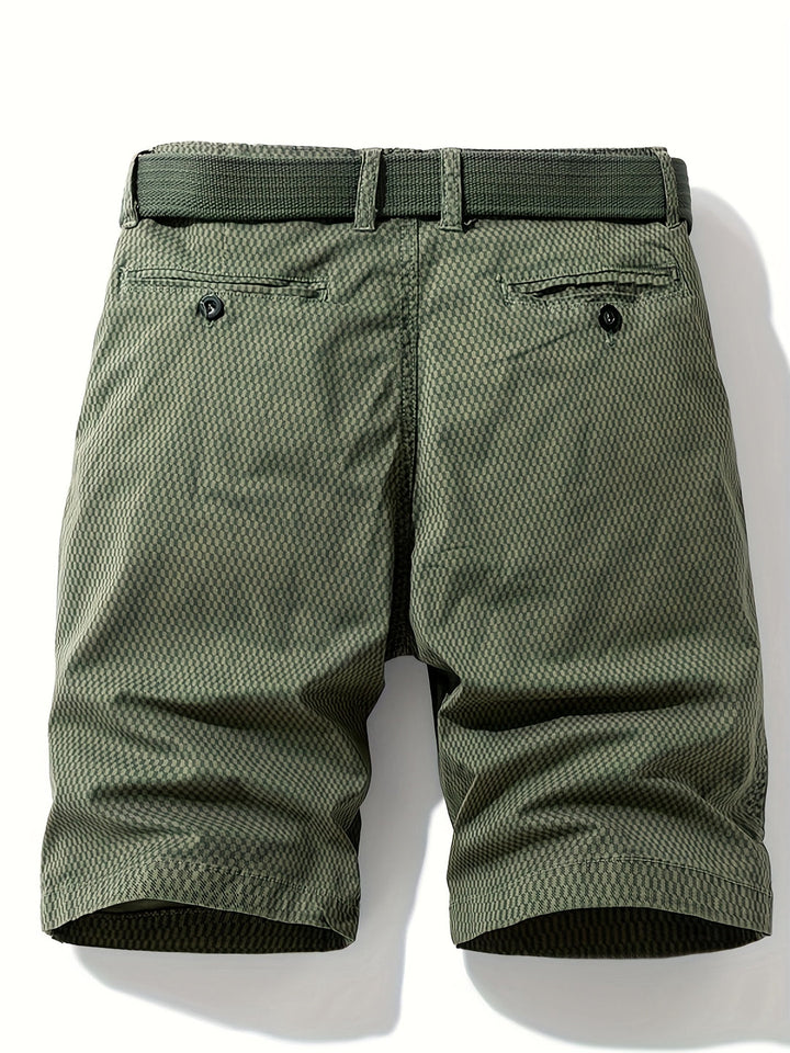Herren Cargo Shorts | Gestreiftes Muster & Normale Passform | Baumwollmischung | Freizeit- & Outdoor-Sportarten