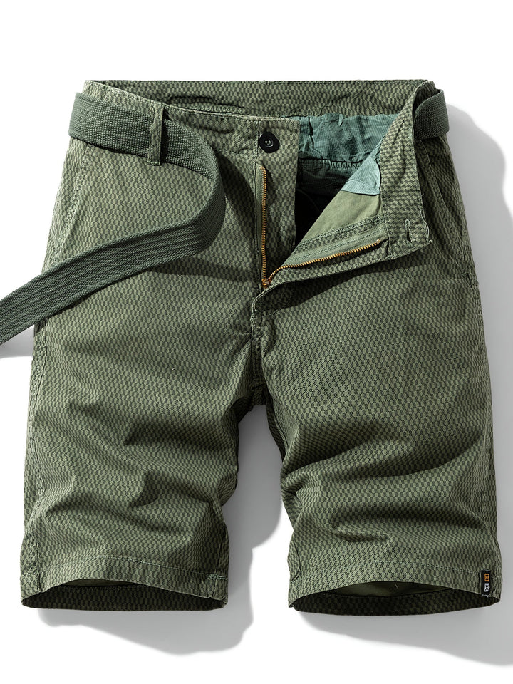 Herren Cargo Shorts | Gestreiftes Muster & Normale Passform | Baumwollmischung | Freizeit- & Outdoor-Sportarten