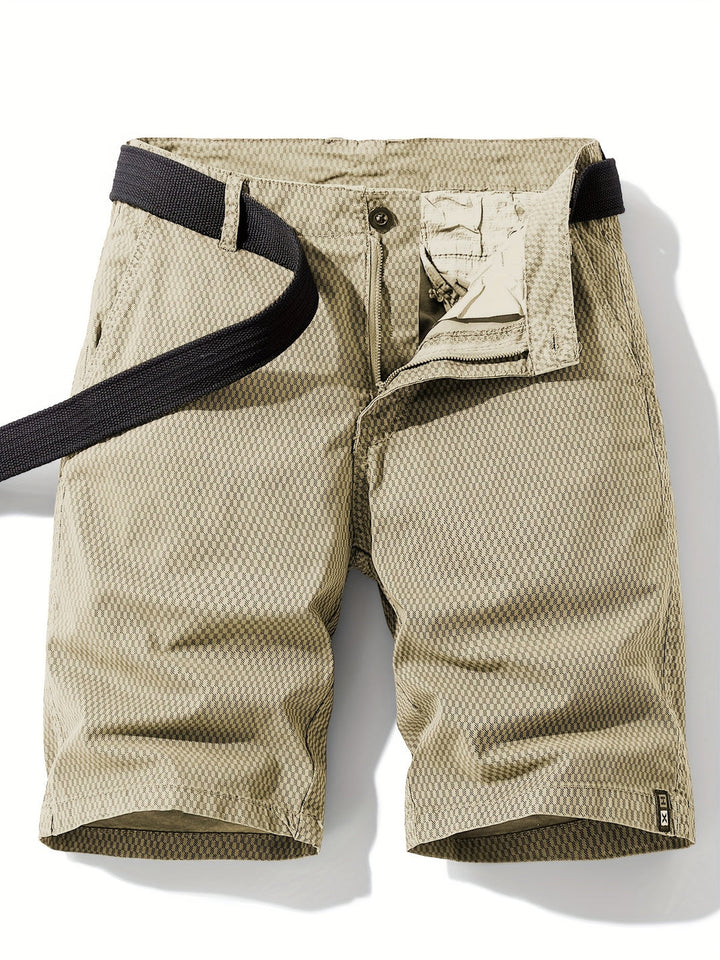 Herren Cargo Shorts | Gestreiftes Muster & Normale Passform | Baumwollmischung | Freizeit- & Outdoor-Sportarten
