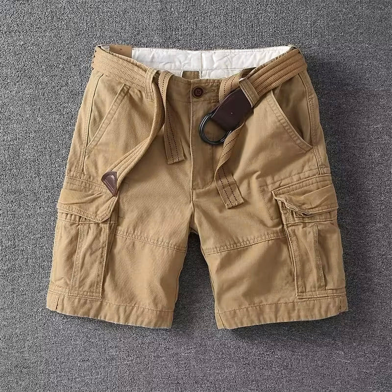 Herren Cargo-Shorts mit praktischen Taschen - Klassisches Design - Beige