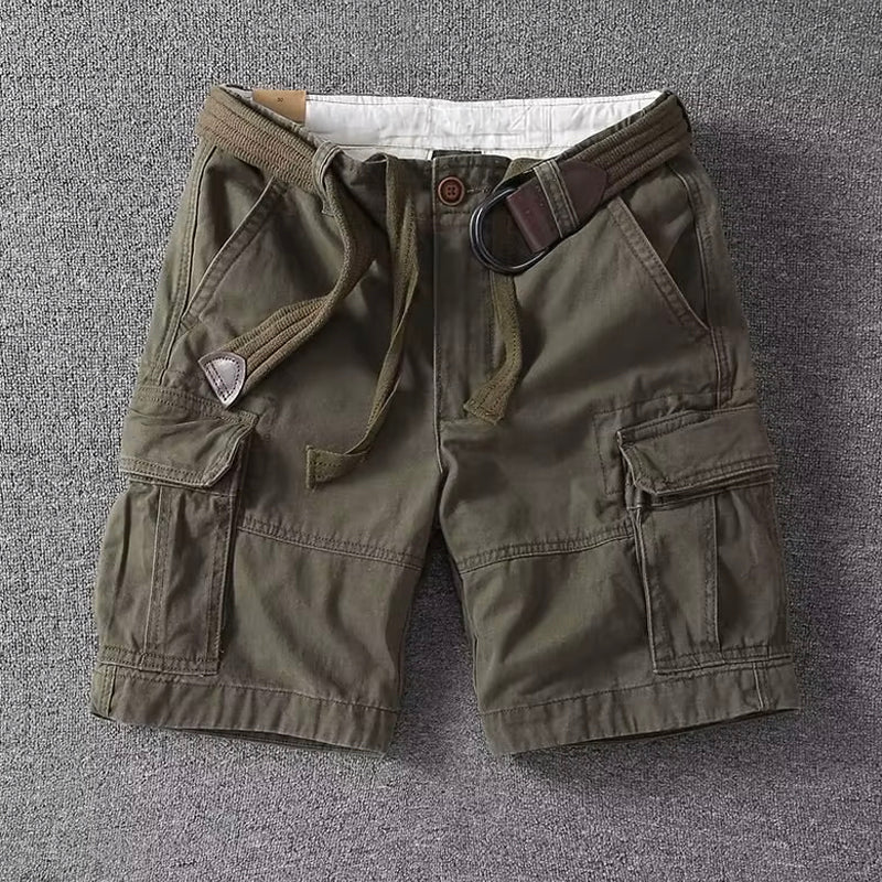 Herren Cargo-Shorts mit praktischen Taschen - Klassisches Design - Grün