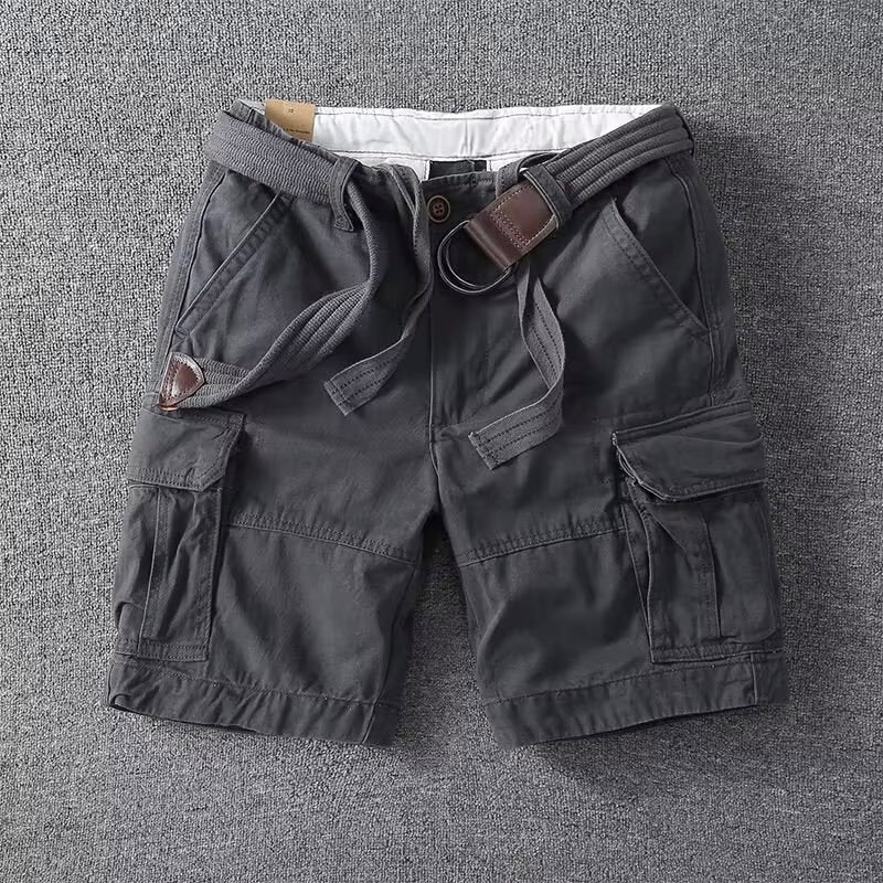 Herren Cargo-Shorts mit praktischen Taschen - Klassisches Design - Grau