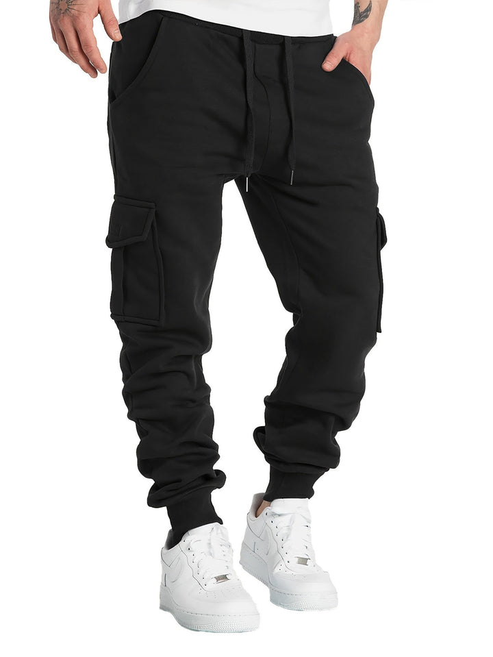 Herren Cargohose | Klassisches Design | Klappentaschen & Kordelzug | Joggerstil Outdoor