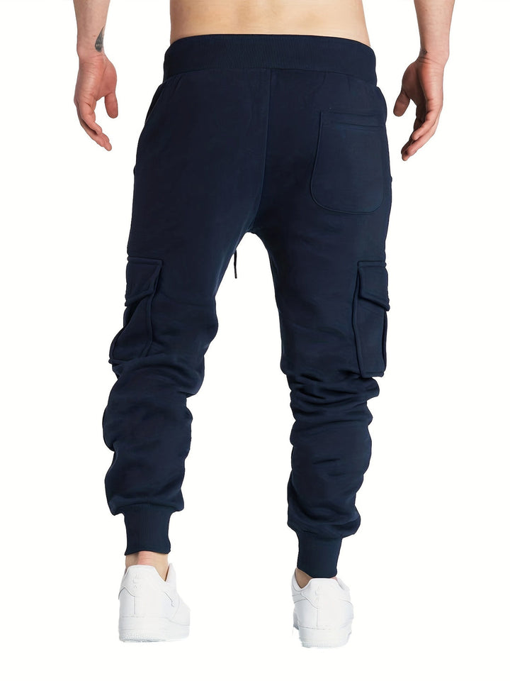 Herren Cargohose | Klassisches Design | Klappentaschen & Kordelzug | Joggerstil Outdoor