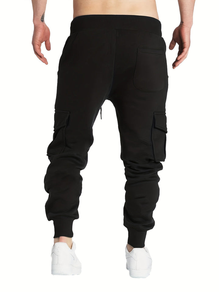 Herren Cargohose | Klassisches Design | Klappentaschen & Kordelzug | Joggerstil Outdoor