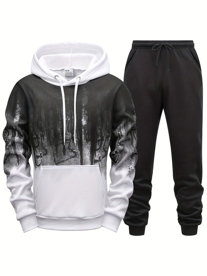 Herren Casual Sweatsuit Set | Atmungsaktiv & Regulär Fit | Langarm Hoodie | Jogginghose