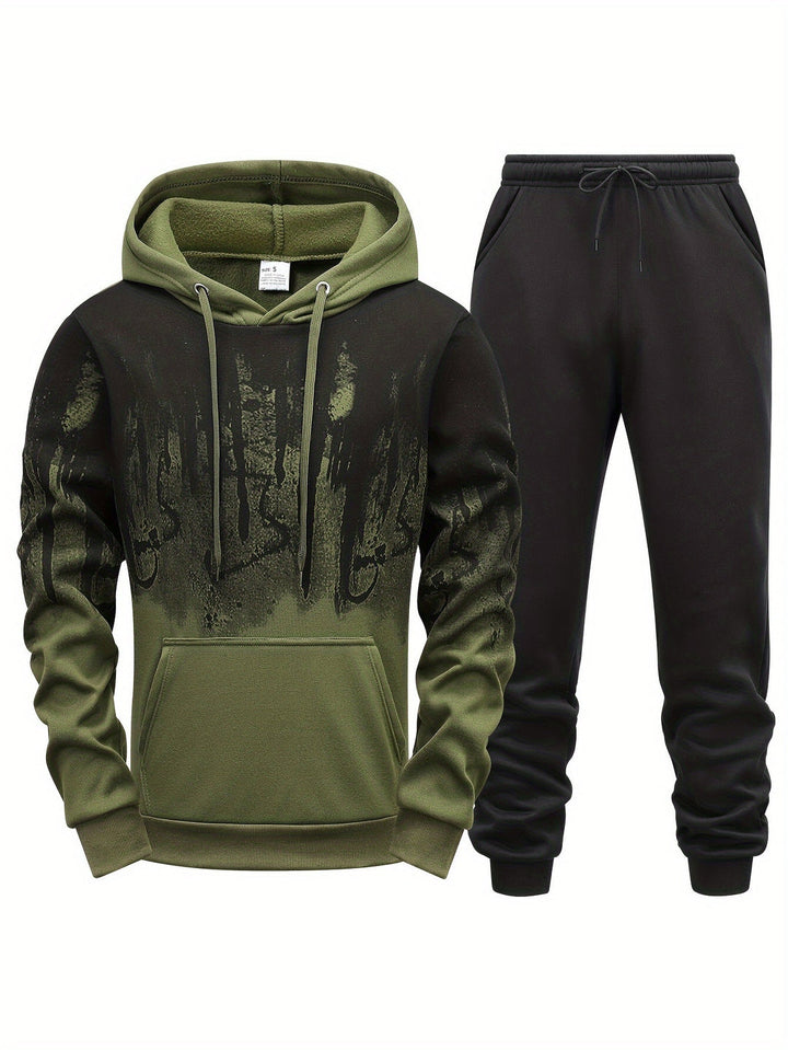Herren Casual Sweatsuit Set | Atmungsaktiv & Regulär Fit | Langarm Hoodie | Jogginghose