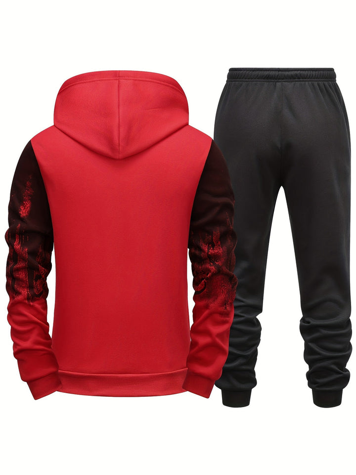 Herren Casual Sweatsuit Set | Atmungsaktiv & Regulär Fit | Langarm Hoodie | Jogginghose
