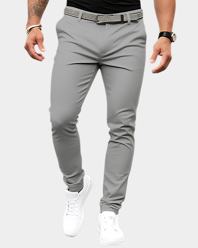 Herren Chino-Hose Smart-Casual - Klassischer Schnitt - Grau