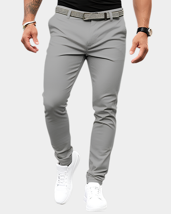 Herren Chino-Hose Smart-Casual - Klassischer Schnitt - Grau