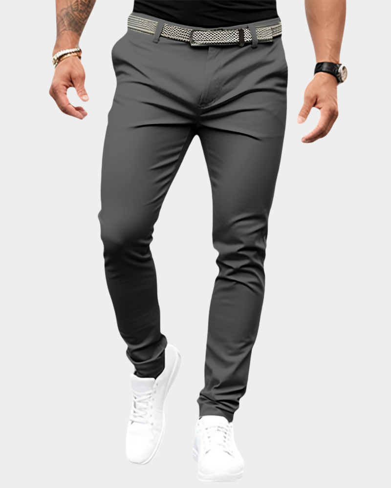 Herren Chino-Hose Smart-Casual - Klassischer Schnitt - Schwarz