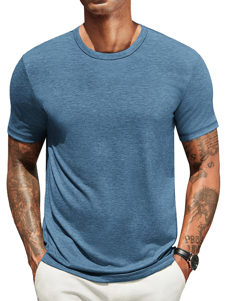 Herren Classic T-Shirt Rundhals - Zeitlos &amp; Atmungsaktiv - Dunkelblau