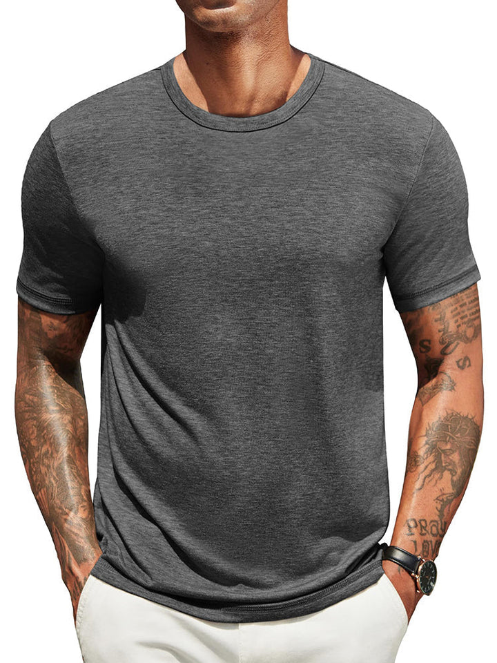 Herren Classic T-Shirt Rundhals - Zeitlos &amp; Atmungsaktiv - Dunkelgrau