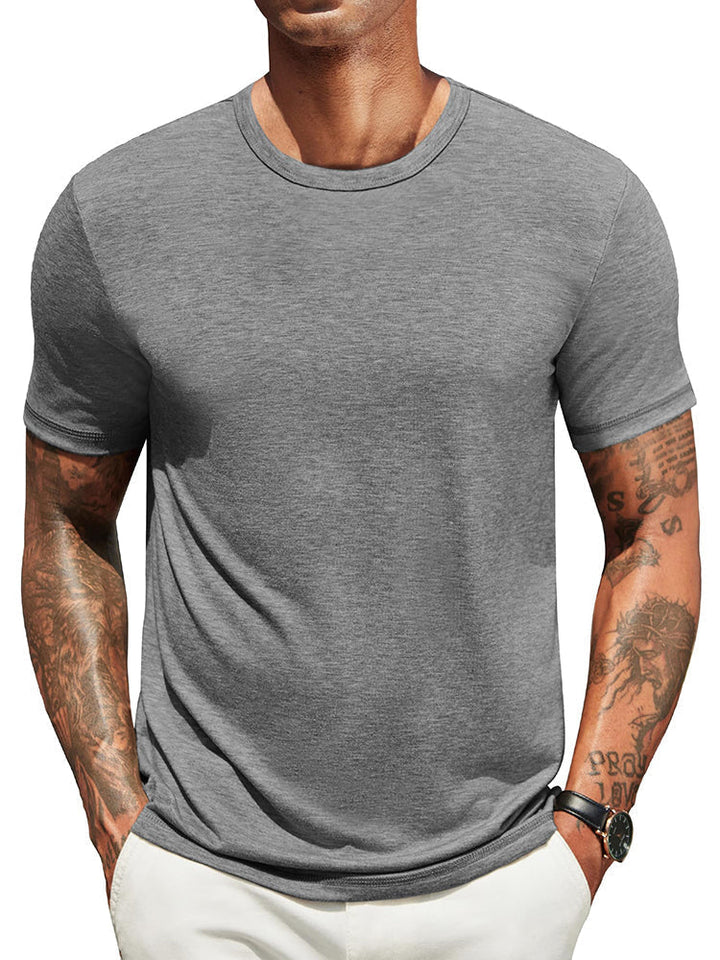 Herren Classic T-Shirt Rundhals - Zeitlos &amp; Atmungsaktiv - Grau