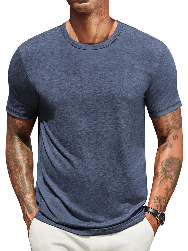 Herren Classic T-Shirt Rundhals - Zeitlos &amp; Atmungsaktiv - Marineblau
