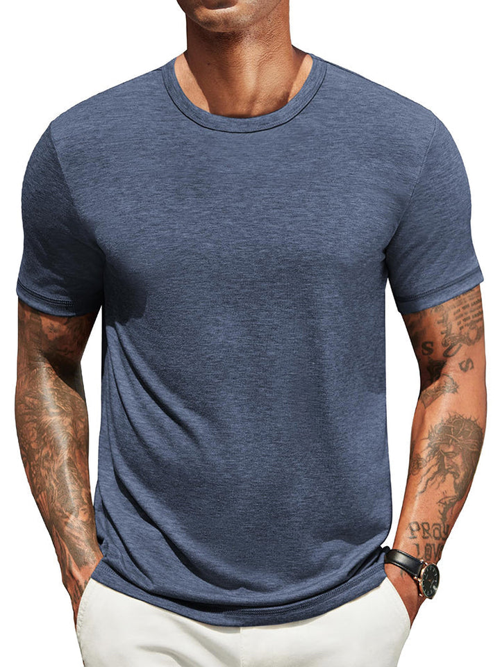 Herren Classic T-Shirt Rundhals - Zeitlos &amp; Atmungsaktiv - Marineblau