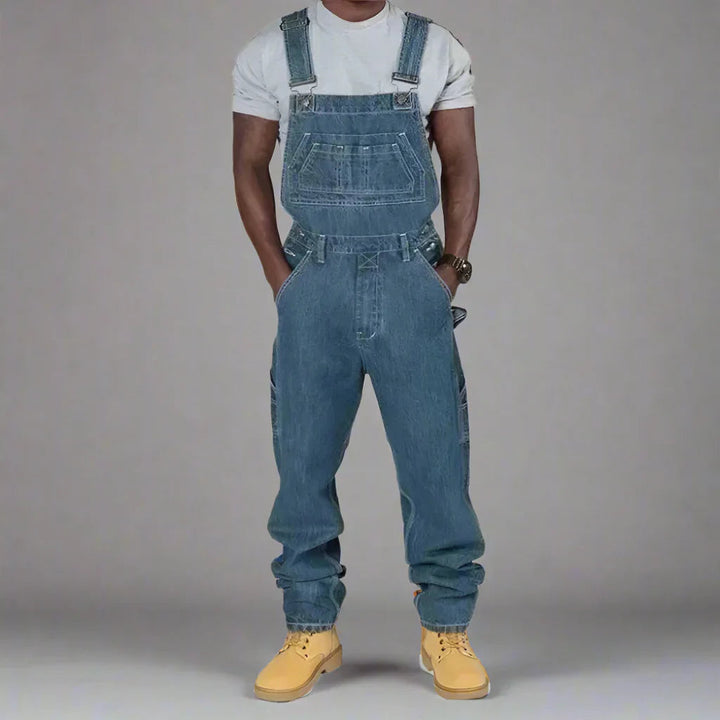 Herren Denim Overall - Gerade Schnitt &amp; Funktionale Taschen