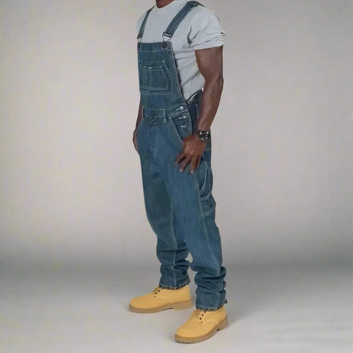 Herren Denim Overall - Gerade Schnitt &amp; Funktionale Taschen