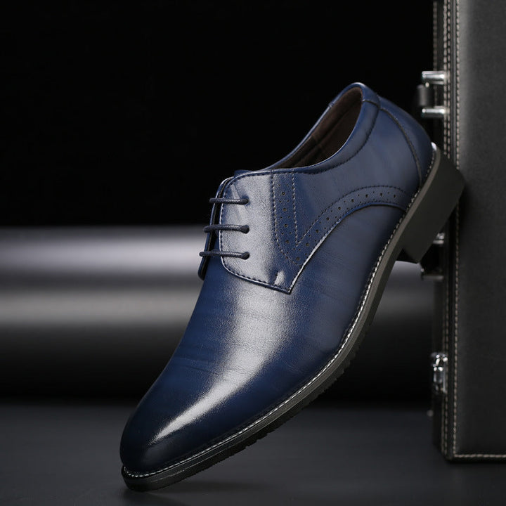 Herren Derby Schnürschuhe - Klassisches Leder-Design - Blau