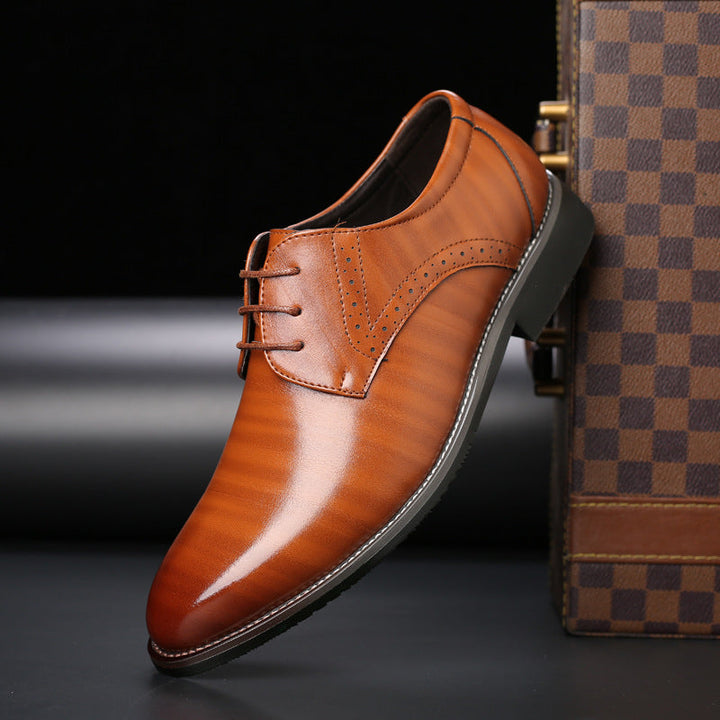 Herren Derby Schnürschuhe - Klassisches Leder-Design - Braun