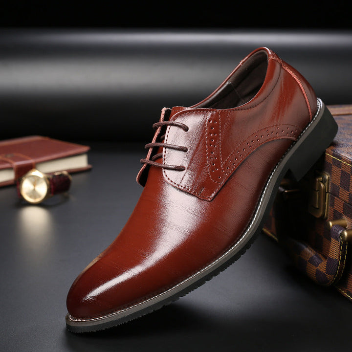 Herren Derby Schnürschuhe - Klassisches Leder-Design - Rot