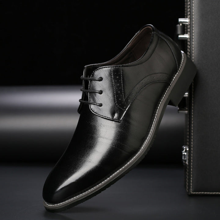 Herren Derby Schnürschuhe - Klassisches Leder-Design - Schwarz