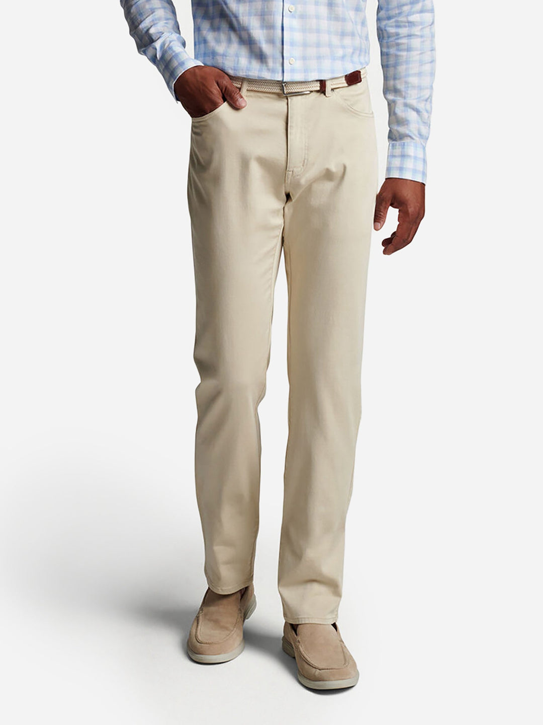 Herren Fünf-Taschen Hose mit Satinfinish - Klassischer Schnitt - Sand