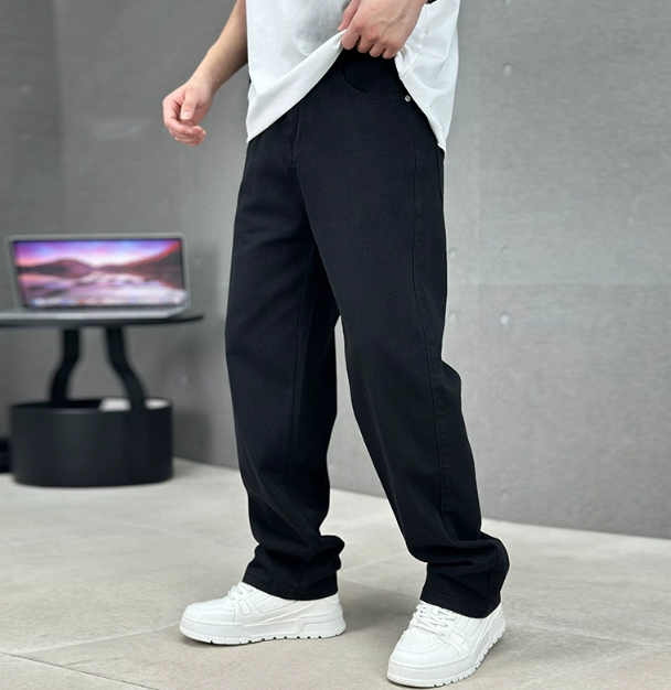 Herren Gerade Jeans - Klassischer Schnitt - Schwarz
