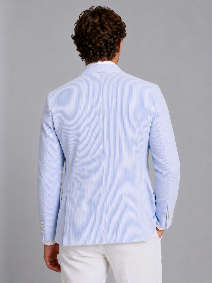Herren Gestreifter Sommerblazer – Leichte Tailored Suit Jacke