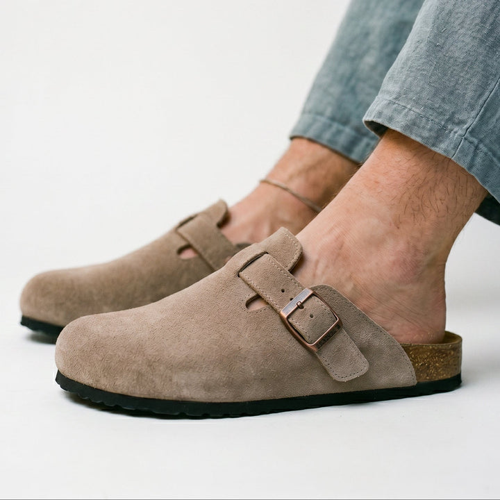 Herren Hausschuhe aus Wildleder - Eleganter Komfort - Beige